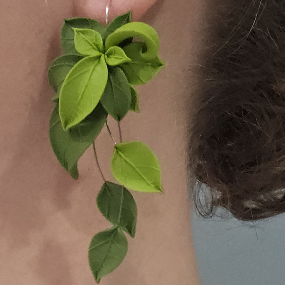 ETSY STATEMENT EARRINGS - polymer clay earrings w stainless steel wire hook - Picture 2 of 6